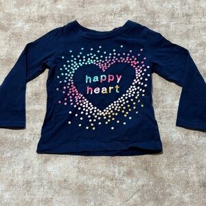 Carter's Navy Happy Heart Long Sleeve Tee